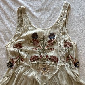 Free People Medium - flowy embroidered tunic tank